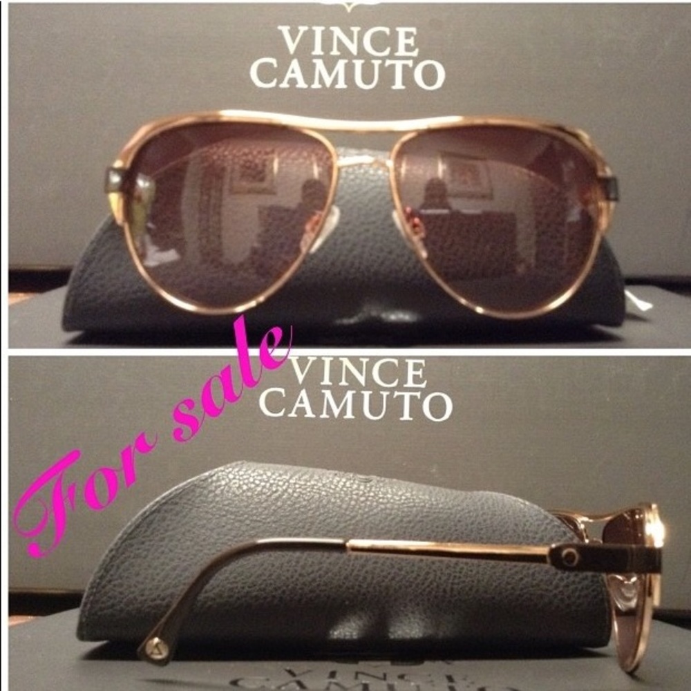 Vince Camuto Rose Gold Aviator Sunglasses w/ case